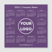 Modern 2023 Calendar Company Logo auf Lila Magnet (Vorderseite)