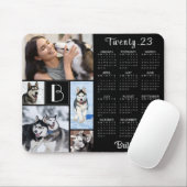 Modern 2023 Calendar Monogram Script Name 5 Foto Mousepad (Mit Mouse)