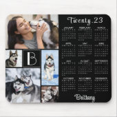 Modern 2023 Calendar Monogram Script Name 5 Foto Mousepad (Vorne)