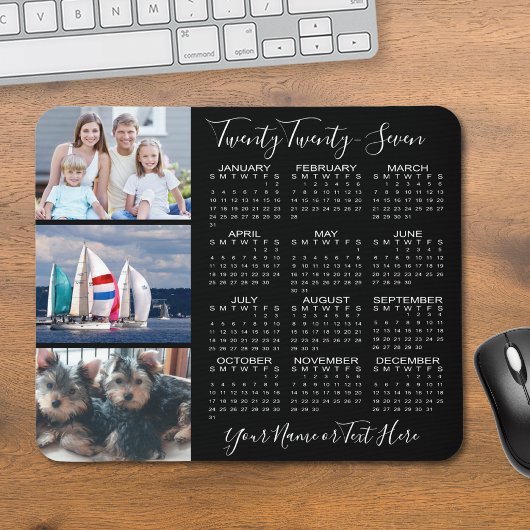 Modern 2023 Kalender 3 Foto Personalisiert Mousepad