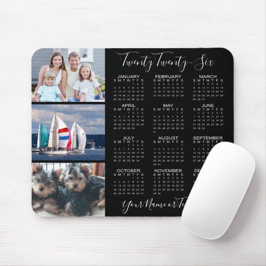 Modern 2023 Kalender 3 Foto Personalisiert Mousepad (Mit Mouse)