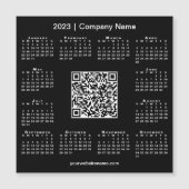 Modern 2023 Kalender Business QR Code Black Magnet (Vorderseite)