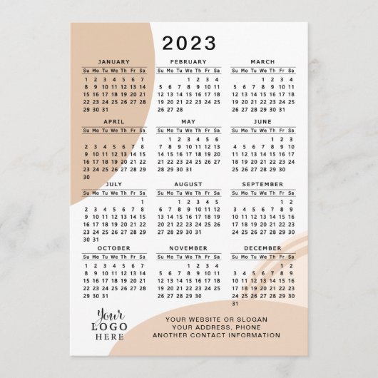 Modern 2023 Kalender Volljahr Minimal Abstrakt Programm (Vorderseite)