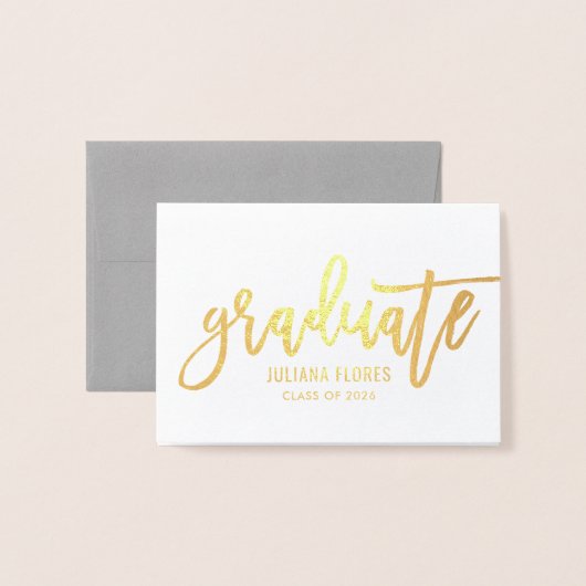 Modern 2023 Personalisiert Graduate Name Gold Folienkarte (Vorderseite mit Umschlag)