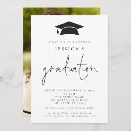 Modern 2024 Abschluss Foto Mortar Board Cap Einladung