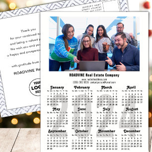 Modern 2024 Calendar Business Foto Minimalistisch Feiertagspostkarte