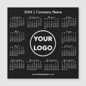 Modern 2024 Calendar Company Logo auf Black Magnet (Vorderseite)