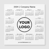 Modern 2024 Calendar Company Logo auf White Magnet (Vorderseite)