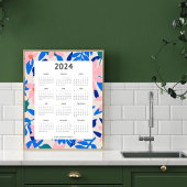 Modern 2024 farbenfroher, kühne Muster Kalender Poster