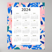 Modern 2024 farbenfroher, kühne Muster Kalender Poster (Vorne)