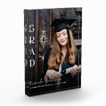 Modern 2024 Grad White Script Overlay Keepake