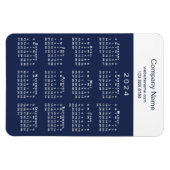 Modern 2024 Kalender Company Name Info Navy White Magnet (Horizontal)