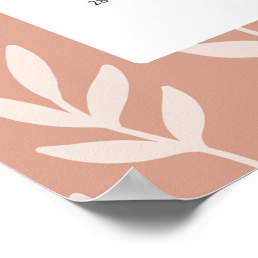 Modern 2024 Pachy Leaf Muster Calender Poster (Ecke)