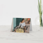 Modern 2025 Black Brushed Script Abschluss Foto Dankeskarte (Vorderseite)