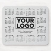 Modern 2025 Calendar Business Company Logo Gray Mousepad (Vorne)