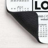 Modern 2025 Calendar Business Company Logo Weiß Mousepad (Ecke)