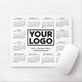 Modern 2025 Calendar Business Company Logo Weiß Mousepad (Mit Mouse)