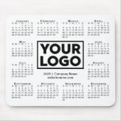 Modern 2025 Calendar Business Company Logo Weiß Mousepad (Vorne)