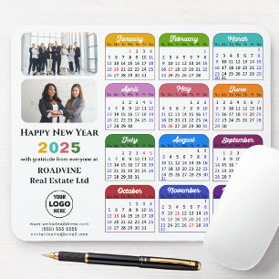 Modern 2025 Calendar Business Foto Logo farbig Mousepad