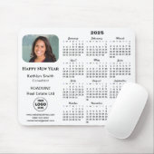 Modern 2025 Calendar Business Logo Foto Einfach Mousepad (Mit Mouse)