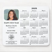 Modern 2025 Calendar Business Logo Foto Einfach Mousepad (Vorne)