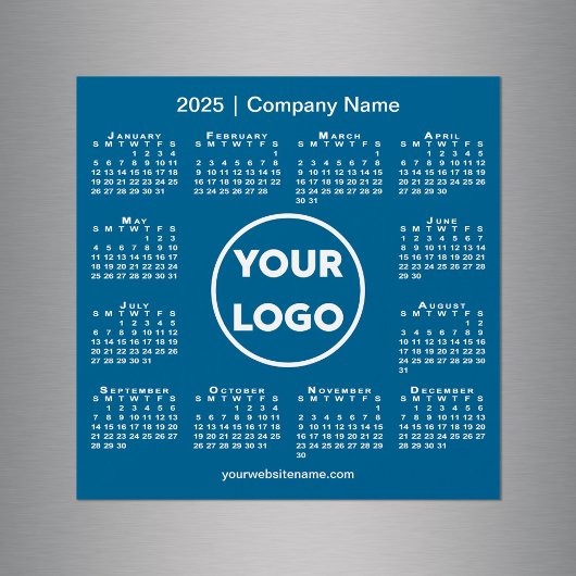 Modern 2025 Calendar Company Logo auf Blue Magnet