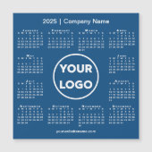 Modern 2025 Calendar Company Logo auf Blue Magnet (Vorderseite)