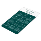 Modern 2025 Calendar Company Name Aquamarin White Magnet (Linke Seite)