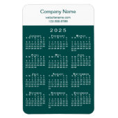 Modern 2025 Calendar Company Name Aquamarin White Magnet (Vertikal)