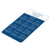 Modern 2025 Calendar Company Name Blue White Magnet (Linke Seite)