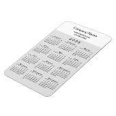 Modern 2025 Calendar Company Name Info Gray White Magnet (Linke Seite)