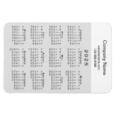 Modern 2025 Calendar Company Name Info Gray White Magnet (Horizontal)