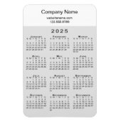 Modern 2025 Calendar Company Name Info Gray White Magnet (Vertikal)