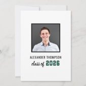 Modern 2025 Graduate Green Graduation Party Einladung (Rückseite)