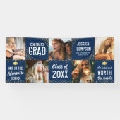 Modern 2025 Graduate Navy & Gold Foto Banner (Horizontal)