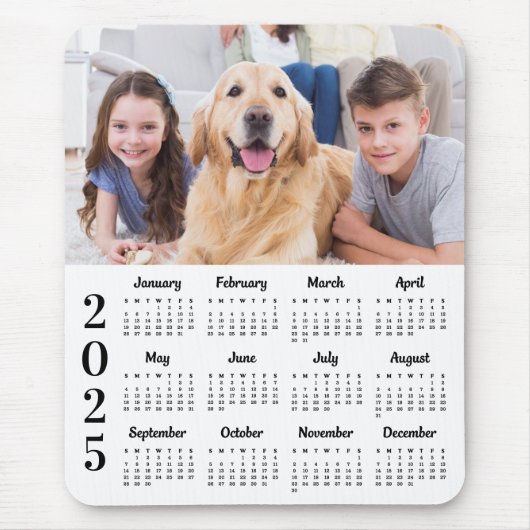 Modern 2025 Kalender Benutzerdefiniert 12 Monate E Mousepad (Vorne)