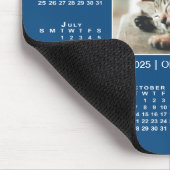 Modern 2025 Kalender Ihr Foto Name auf blau Mousepad (Ecke)