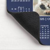 Modern 2025 Kalender Ihr Foto Name auf Navy Blue Mousepad (Ecke)
