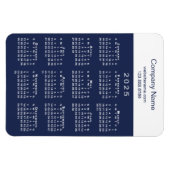 Modern 2025 Kalender Unternehmen Name Info Navy Wh Magnet (Horizontal)