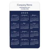 Modern 2025 Kalender Unternehmen Name Info Navy Wh Magnet (Vertikal)