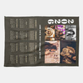Modern 2026 Calendar 5 Photo Collage Magnet Card Geschirrtuch (Horizontal)