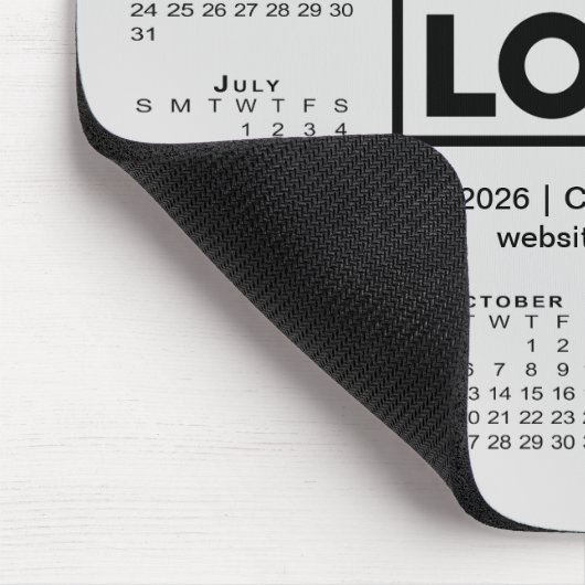 Modern 2026 Calendar Business Company Logo Gray Mousepad (Ecke)