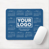 Modern 2026 Calendar Business Logo Blue Mousepad (Mit Mouse)