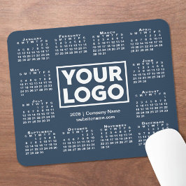 Modern 2026 Calendar Business Logo Navy Blue Mousepad