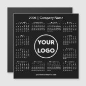 Modern 2026 Calendar Company Logo auf Black Magnet (Vorne/Hinten)