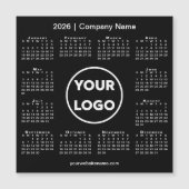 Modern 2026 Calendar Company Logo auf Black Magnet (Vorderseite)