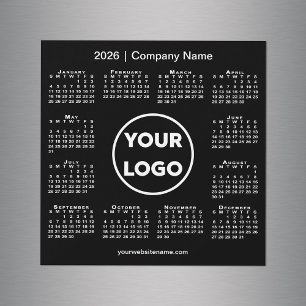 Modern 2026 Calendar Company Logo auf Black Magnet