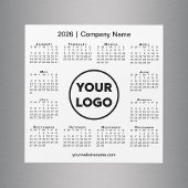 Modern 2026 Calendar Company Logo on White Magnet