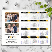 Modern 2026 Kalender 2 Foto Schwarzes Gold Magneti Magnetkarte