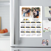 Modern 2026 Kalender 2 Foto Schwarzes Gold Magneti Magnetkarte